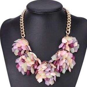 Isabella Pastel Multicolor Cluster Bib Necklace